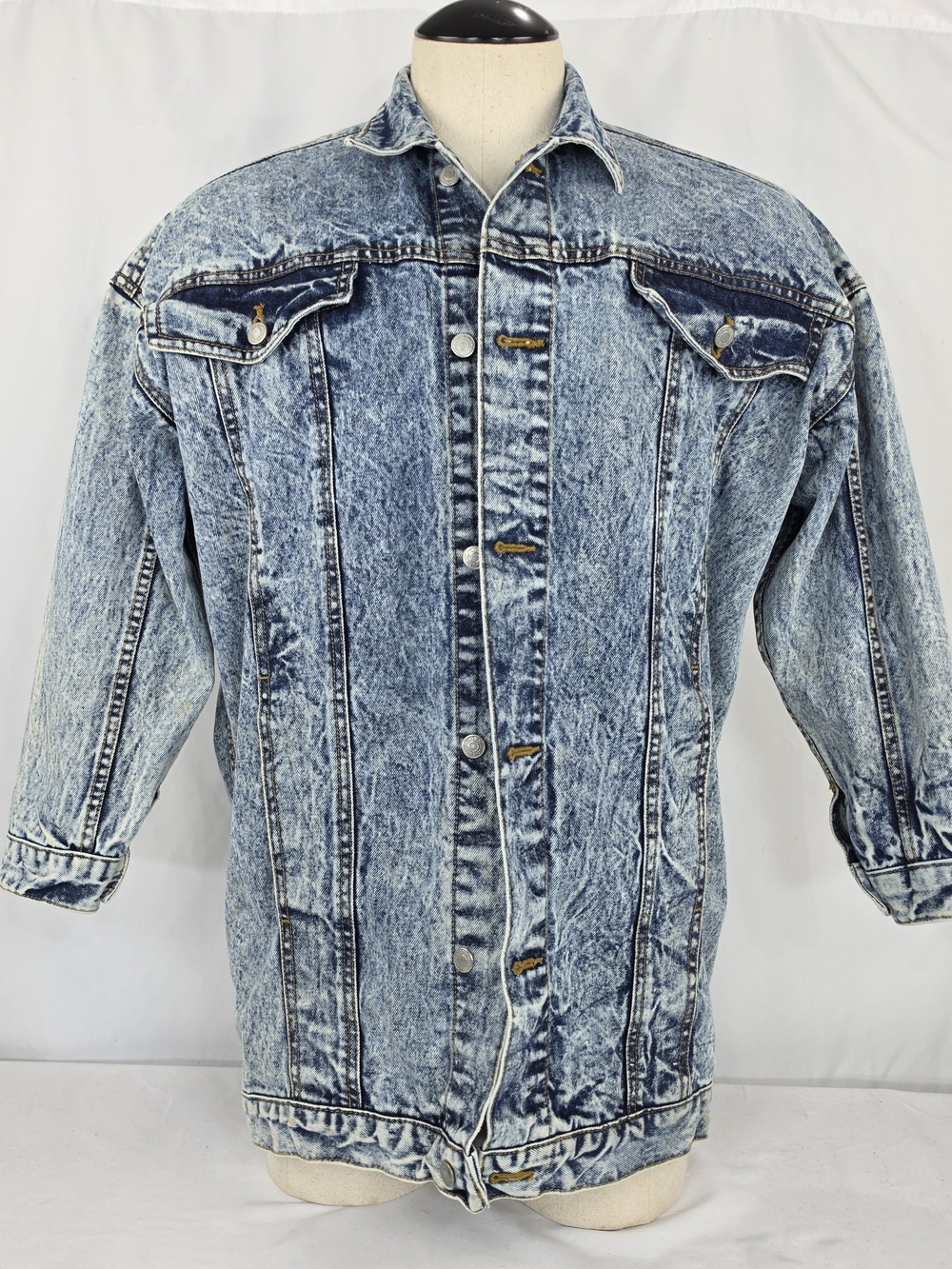 Jordache Mens Vintage 80's/ 90's Men's Light Acid Wash Denim Jacket